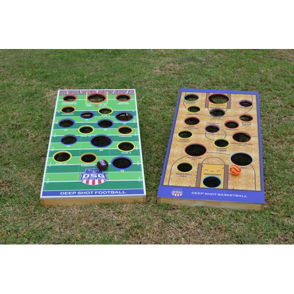 Deep Shot TwoGame Set Football + Basketball Bean Bag Toss Games
